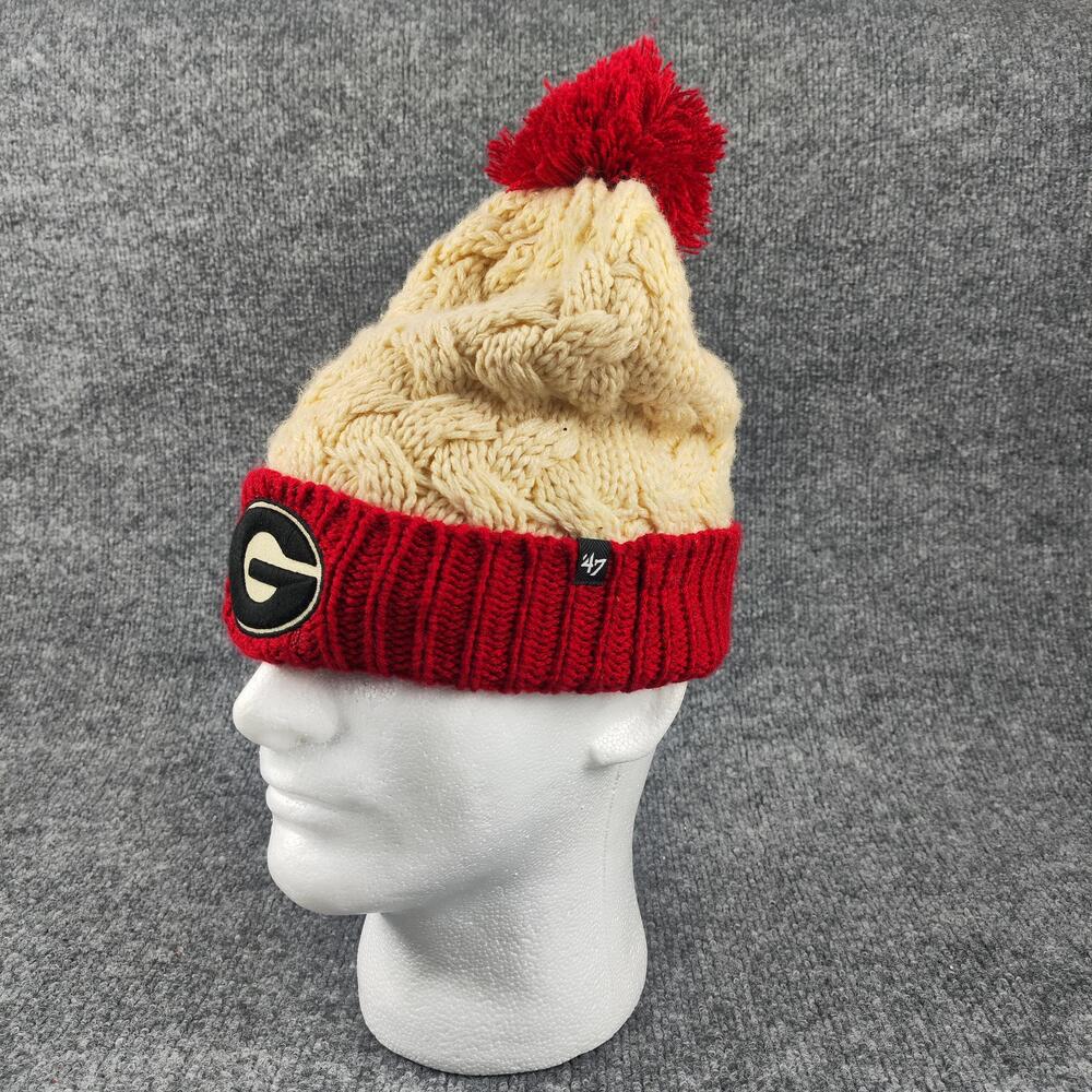 Georgia Bulldogs Hat Cap Knit Beanie Womens One Size Red NCAA Football 47 Brand